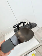FLAT SANDALS IN BLACK SOFT LEATHER