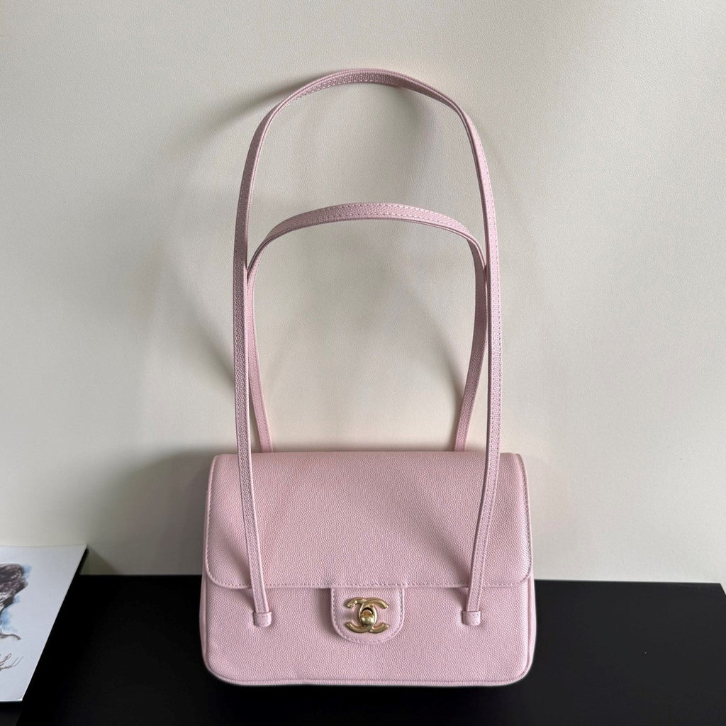 Chanel 26 Shoulder Bag 22 Light Pink Caviar Leather