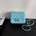 CC Flap Bag 17cm Light Blue Sheepskin SHW 284837