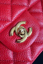 CC Flap Bag 17cm Red Caviar GHW 284747