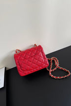 CC Flap Bag 17cm Red Caviar GHW 284747
