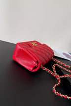 CC Flap Bag 17cm Red Caviar GHW 284747