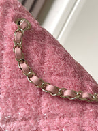Chanel 25 Sequin Embroidered 21cm Bag Pink Leather Sequins 286171