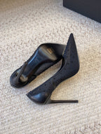 NORMA PUMPS IN BLACK MESH ATTACHED CRYSTALS