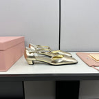 BALLET SANDAL METALLIC GOLD LAMBSKIN WITH T-STRAP