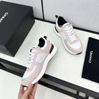 SNEAKER IN LIGHT PINK SUEDE AND WHITE BREATHABLE MESH