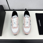 SNEAKER IN LIGHT PINK SUEDE AND WHITE BREATHABLE MESH