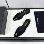 SLINGBACK BLACK TWEED AND CALFSKIN