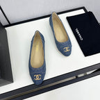 cc ballet flat blue denim 166815