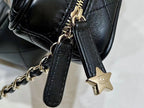CC STAR CROSSBODY BAG 22 IN BLACK CALFSKIN GOLD HARDWARE