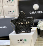 CC STAR CROSSBODY BAG 22 IN BLACK CALFSKIN GOLD HARDWARE