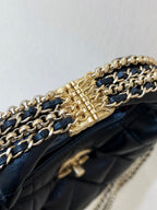 CHANEL HOBO 20 IN BLACK CALFSKIN GOLD HARDWARE
