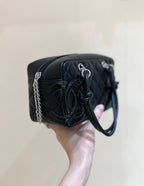 25S CHANEL CAMBON BOSTON BAG 21 IN BLACK CALFSKIN SILVER HARDWARE