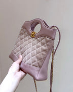 CHANEL 25S MINI SHOPPING BAG 23 IN LIGHT PINK LAMBSKIN AND SUEDE