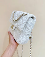 Chanel 2025 Backpack White Sequin Lambskin 346043