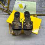 FF 5 Brown Black Canvas Slide