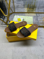 FF Signature 10 Black Brown Cotton Fibre Slide