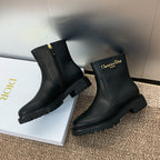 DIOR 25S D-TOWN ANKLE BOOT 25MM IN BLACK BRUSHED CALFSKIN