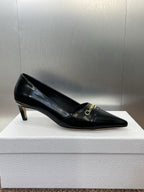 MY DD 25S HIGH HEEL 55MM IN BLACK LAMBSKIN GOLD LOGO