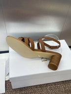 D-CLUB HIGH HEEL SLIDE 25S 55MM IN BROWN CALFSKIN