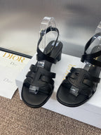 D-CLUB HIGH HEEL SLIDE 25S 55MM IN BLACK CALFSKIN