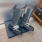 DIOR 25S D-QUEST TALL CHELSEA BOOTS 45MM IN BLACK CALFSKIN