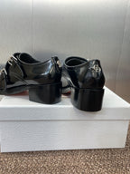DIOR 25S D-IVIERA SERIES LOW-CUT DEEP VAMP LOAFERS 35MM IN BLACK GLOSSY CALFSKIN