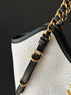 Chanel 2025 Maxi Hobo Bag 31cm White Straw Leather 320856