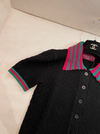 GUCCI SHORT-SLEEVE KNIT POLO SHIRT STYLE 112