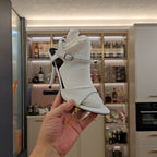 OPEN TOE STRAPPY HIGH HEEL IN WHITE CALFSKIN