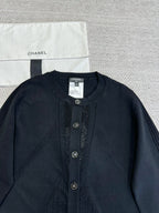 CC Cardigan In Black Wool Viscose