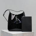 le 5a7 small 23cm black patent calfskin