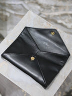 ENVELOPE CLUTCH 21 IN BLACK CALFSKIN