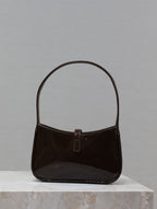 Le 5 a 7 19cm dark brown patent calfskin
