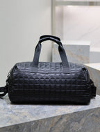 TRAVEL TOTE BAG 50 IN BLACK PLAID NYLON