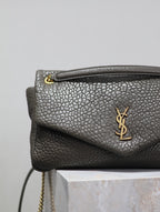 YSL 25S CALYPSO BAG 38 IN ARMY GREEN GRAINED LAMBSKIN GOLD HARDWRE