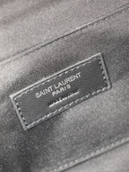YSL 25S CLASSIC CROSSBODY BAG 26 IN BLACK CANVAS SILVER HARDWRE