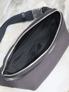 YSL 25S CLASSIC CROSSBODY BAG 26 IN BLACK CANVAS SILVER HARDWRE