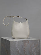 YSL 25S LE 5 À 7 BAG 16 IN BLANC  GRAINED CALFSKIN GOLD HARDWARE