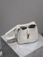 YSL 25S LE 5 À 7 BAG 16 IN BLANC  GRAINED CALFSKIN GOLD HARDWRE