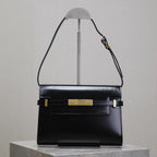 MANHATTAN SMALL 24 IN BLACK SMOOTH LAMBSKIN GOLD HARDWARE