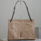 NIKI SHOPPING BAG 33 IN LIGHT BROWN CRUMPLED CALFSKIN
