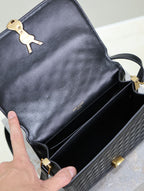 YSL Solferino Shoulder Bag Black Quited Lambskin