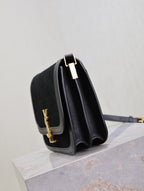 YSL Solferino Shoulder Bag Black Suede Leather
