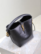 YSL 25S LE 37 20 IN BLACK SNAKE EMBOSSED CALFSKIN GOLD HARDWARE
