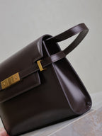 YSL 25S MANHATTAN SMALL 24 IN ROUGE CABERNET CALFSKIN GOLD HARDWARE