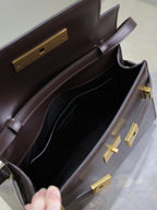 YSL 25S MANHATTAN SMALL 24 IN ROUGE CABERNET CALFSKIN GOLD HARDWRE