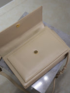 YSL 25S SUNSET MM 25 IN NUDE CALFSKIN GOLD HARDWRE