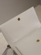 YSL Sunset Handbags 25cm White Cowhide
