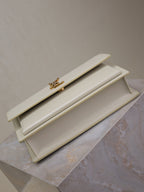 YSL Sunset Handbags 25cm White Cowhide